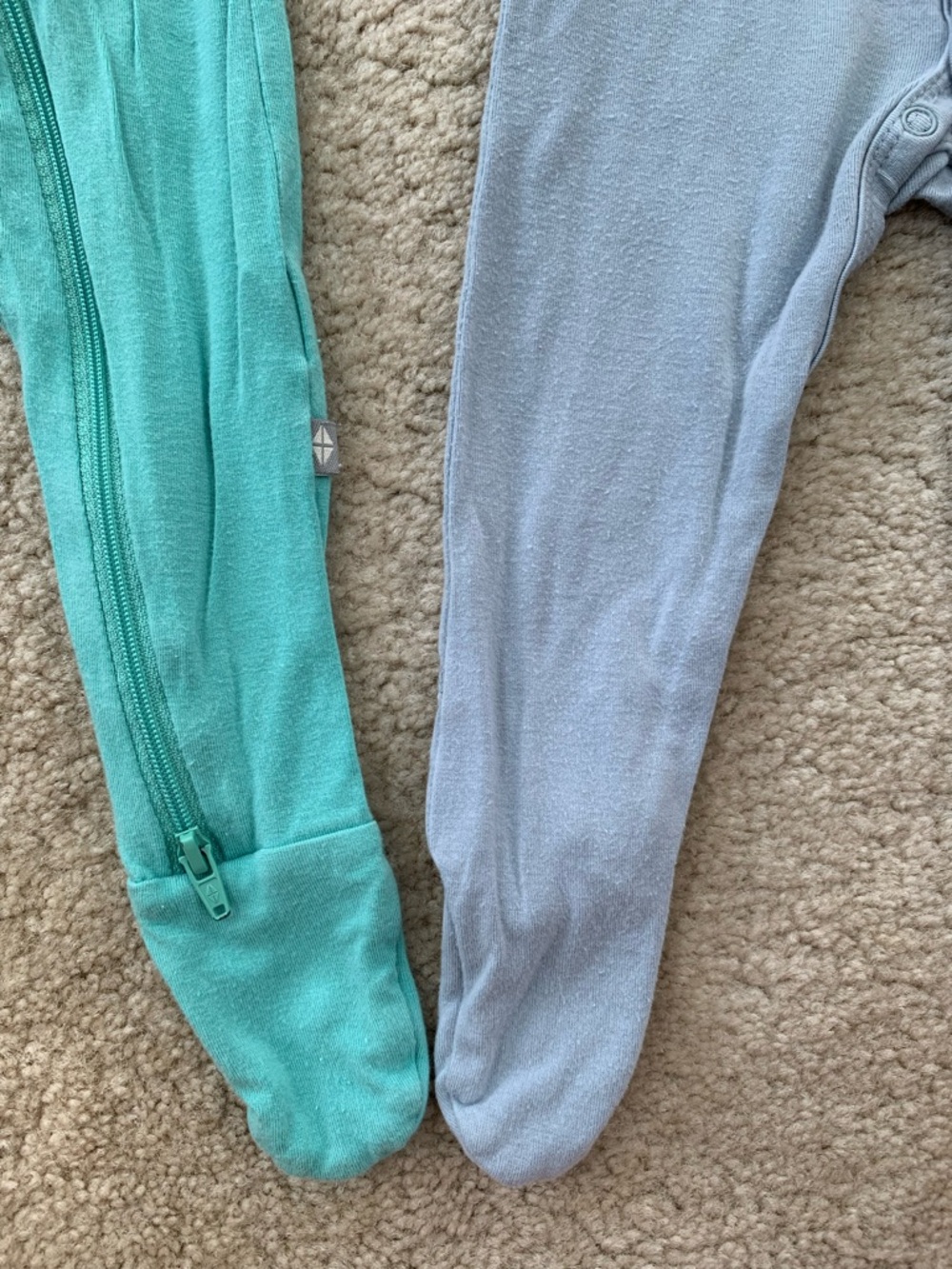 Kyte Baby Size 0-3 and 3-6 Months Blue Grey Teal Bamboo Sleeper Pajamas Bundle - Picture 8 of 11